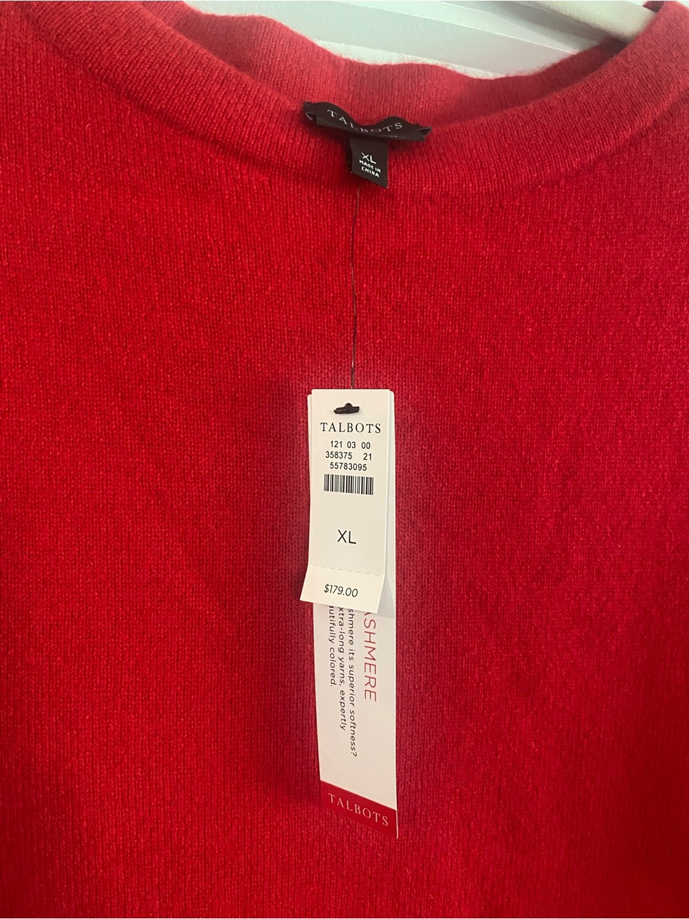 Talbots Red 100% Cashmere Crewneck Sweater - Picture 5 of 8